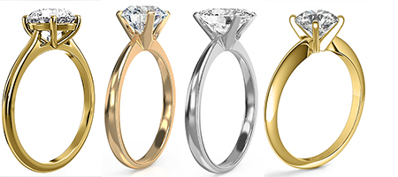 Solitaire engagement rings by Diamonds-USA